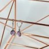 Bejeweled Amethyst Tear Drop Mini Earrings B-151 Handmade