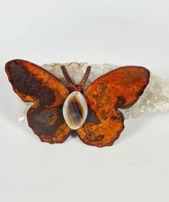Bejeweled Handmade Gemstone Butterfly Magnet With Agate M-516