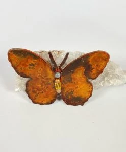 Bejeweled Handmade Gemstone Butterfly Magnet With Crystals, Pearls M-518