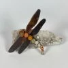 Bejeweled Handmade Gemstone Dragonfly Magnet With Carnelian M-502