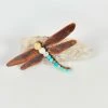 Bejeweled Gemstone Dragonfly Magnet With Jade & Turquoise M-509 Handmade