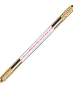 HYVE Beauty Gold Double Ended Microblading Hand Tool - Pink Crystal