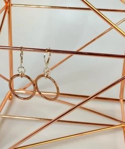 Bejeweled Hammered Copper Earrings B-110