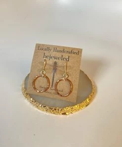 Bejeweled Hammered Copper Earrings B-110