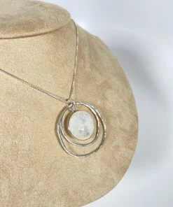 Bejeweled Hammered Sterling Silver & Moonstone B-164