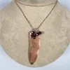 Bejeweled Handmade Handcrafted Copper Dragonfly Wing With Garnet B-165