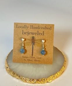 Bejeweled Kyanite & Labradorite Stud Earrings B-123