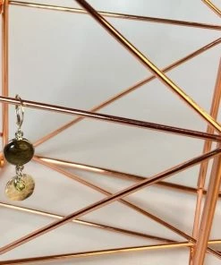 Bejeweled Labradorite, Silver & Peridot Earrings B-115 Handmade