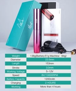 HYVE Beauty Mast Nano Wireless PMU & Tattoo Machine - Pink Fade (Special Edition) New Products