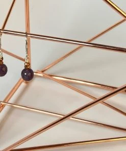 Bejeweled Handmade Mini Amethyst & Pyrite Earrings B-116