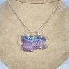 Bejeweled Raw Amethyst Sterling Silver Necklace B-156 Handmade
