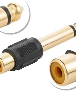 HYVE Beauty Machines & Needles RCA To 1/4 Adapter - RCA Female To TS 6.35mm Mono Male Converter Connector