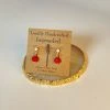 Bejeweled Red Crystal Stud Earrings B-117 Handmade