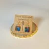 Bejeweled Handmade Square Copper Patina Earrings B-119