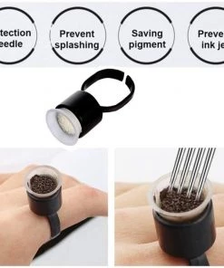 HYVE Beauty Accessories & Training Tools Sponge Pigment Ring Cups - Black 25 Pack