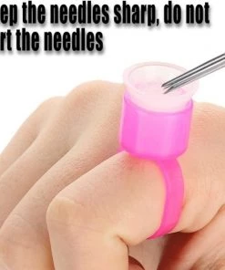 HYVE Beauty Sponge Pigment Ring Cups - Hot Pink 25 Pack