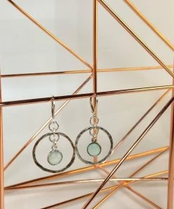 Bejeweled Sterling Silver & Chalcedony Earrings B-103 Handmade