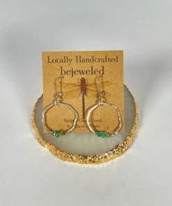 Bejeweled Sterling Silver Earrings With Glass Beads B-141