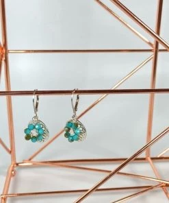 Bejeweled Sterling Silver Mandela Earrings B-132 Handmade