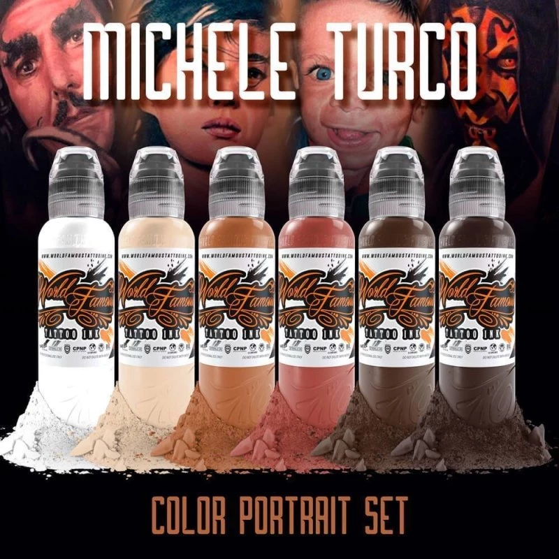 Ink & Pigment World Famous Tattoo Ink X Michele Turco Color Portrait - Set Of 6 1 Ink & Pigment World Famous Tattoo Ink X Michele Turco Color Portrait - Set Of 6